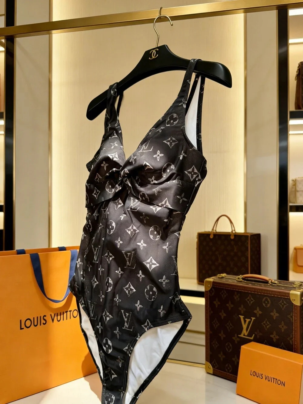 LV Monogram Twist Front One Piece Swimsuit - Picture 3 of 6